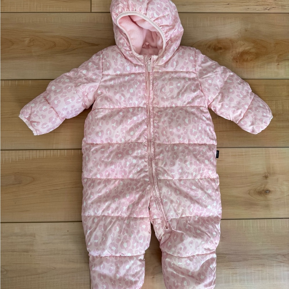 Pink Leopard Print Baby Snowsuit